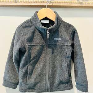 Columbia Boys Toddler Dark GRAY Zip-up Fleece Jacket Size 4T